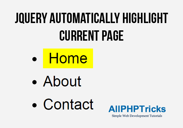 jQuery Automatically Highlight Current Page