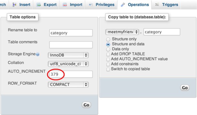 Mysql auto_increment zurücksetzen