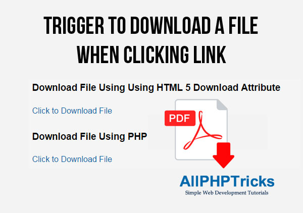 Trigger to Download a File When Clicking Link