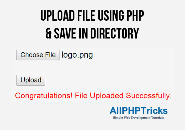 Upload File Using PHP and Save in Directory