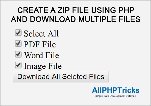 Create a Zip File Using PHP and Download Multiple Files