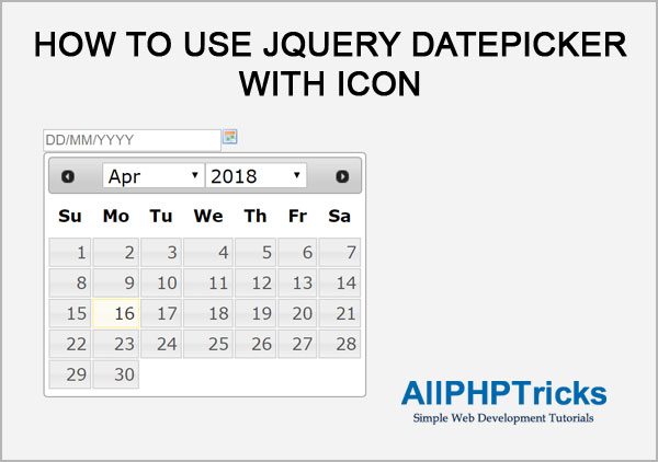 How to Use jQuery Datepicker with Icon