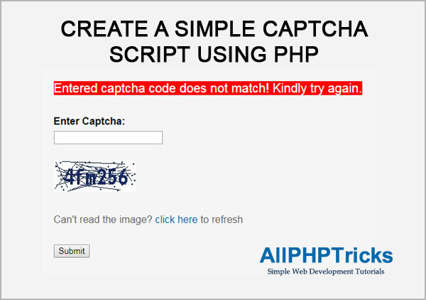 Create a Simple Captcha Script Using PHP