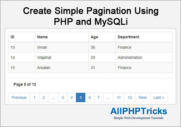 Create Simple Pagination Using PHP and MySQLi