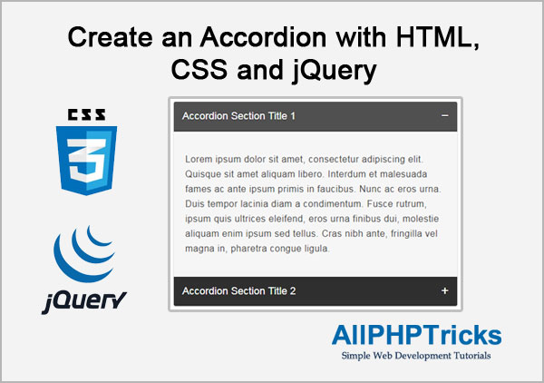 Create an Accordion with HTML, CSS and jQuery