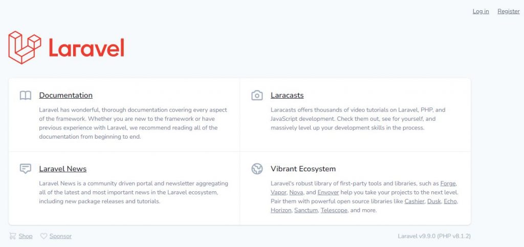 Laravel 9 Welcome Page
