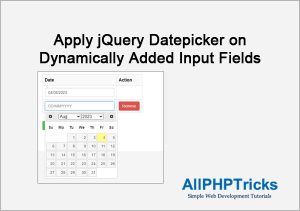 Apply jQuery Datepicker on Dynamically Added Input Fields