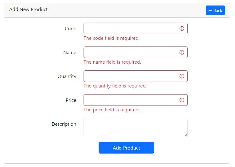 Add New Product Page