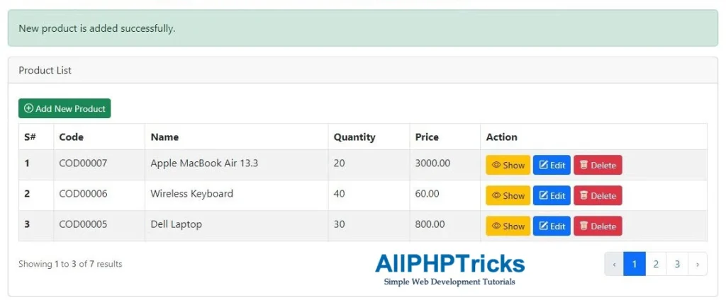 Product List Page